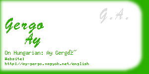 gergo ay business card